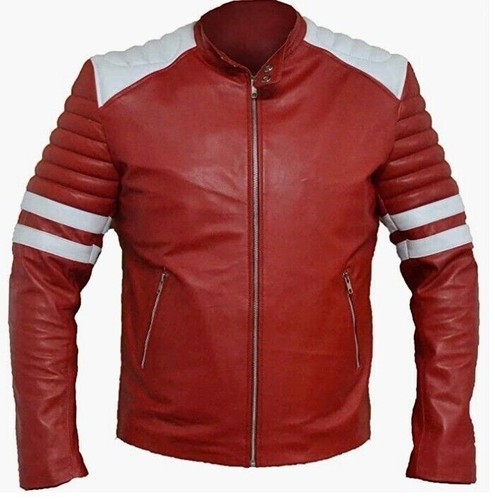 Veste cuir rouge brad - veste,