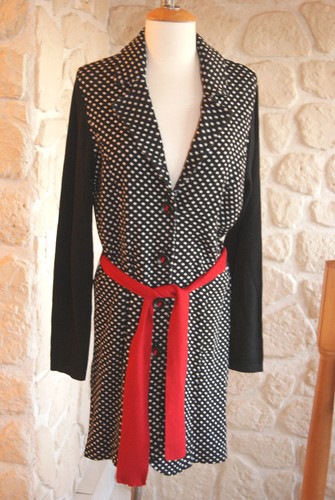 Veste longue noire blanche - veste,