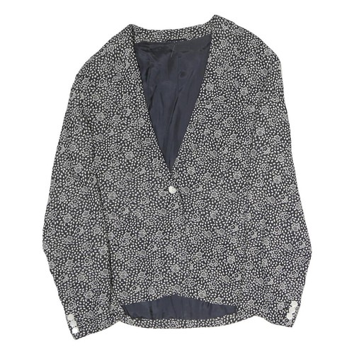 Veste florale noire blanche - noire, et
